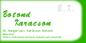 botond karacson business card